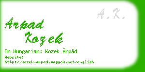 arpad kozek business card